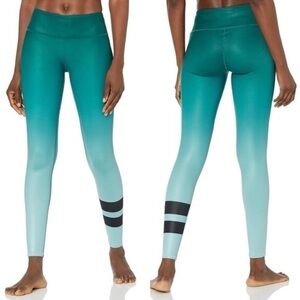 Alo Yoga leggings . Teal Ombré Airbrush Gradient Evermint Gym Run. Size S